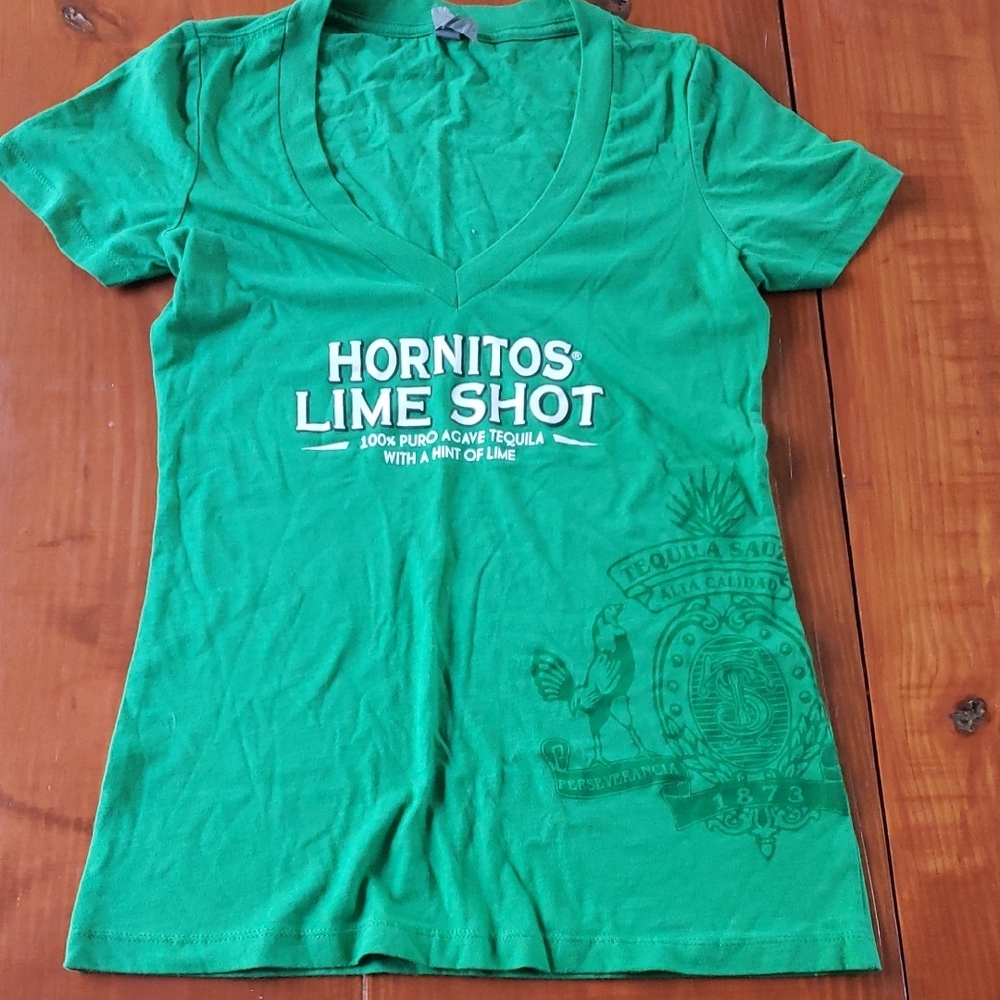 Lime Shot Women's Green V-Neck Tee